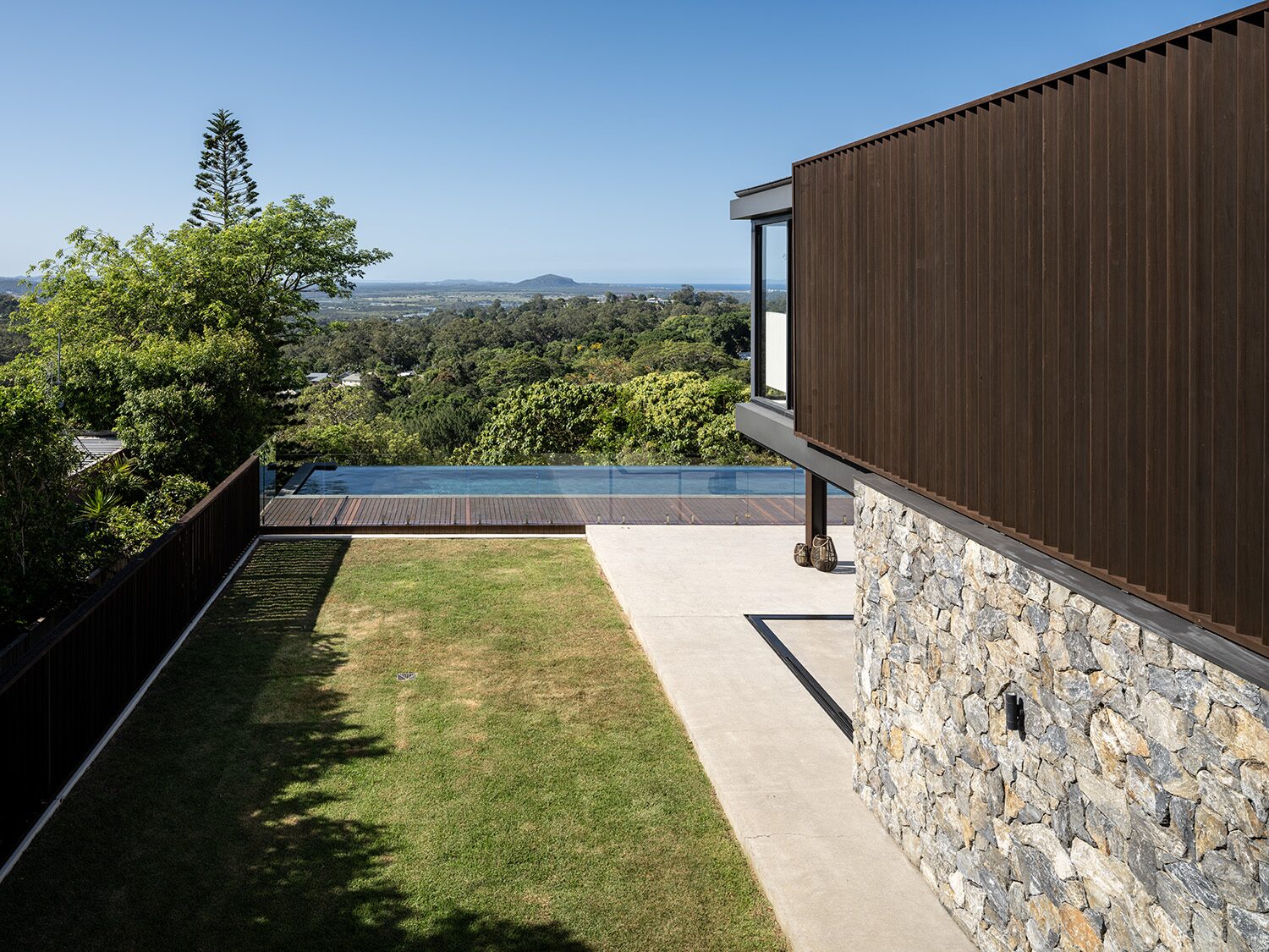 Amaroo — pool terrace, hinterland view