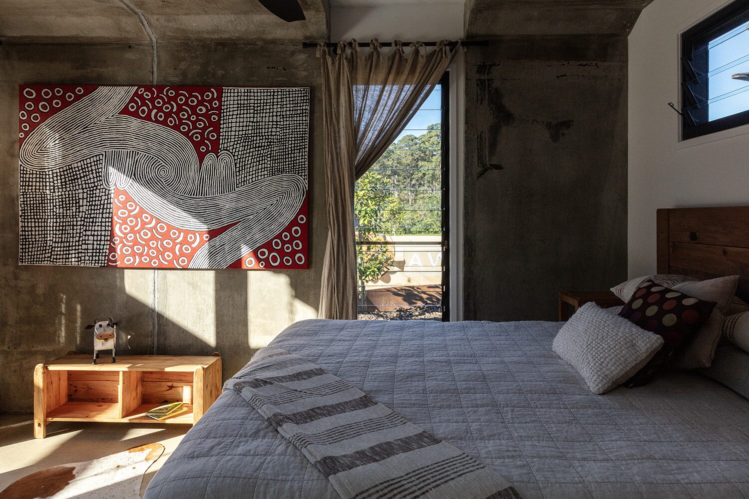 Arrowwood Acres — bedroom, artwork and garden view