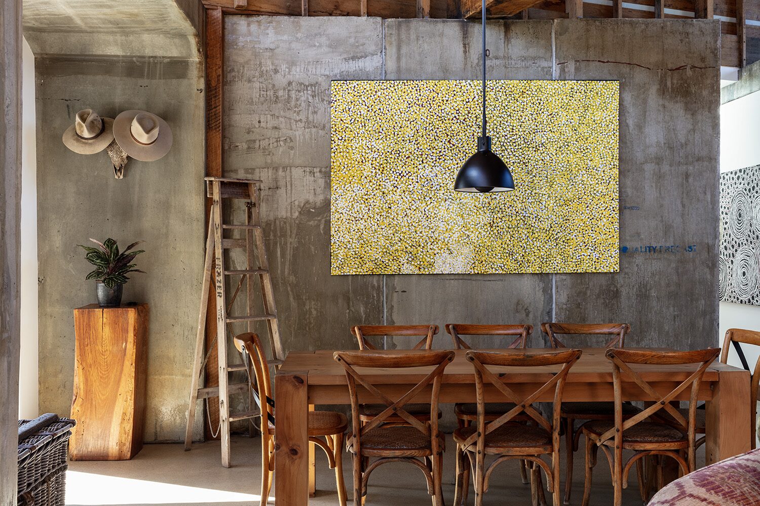 Arrowwood Acres — dining table and artwork