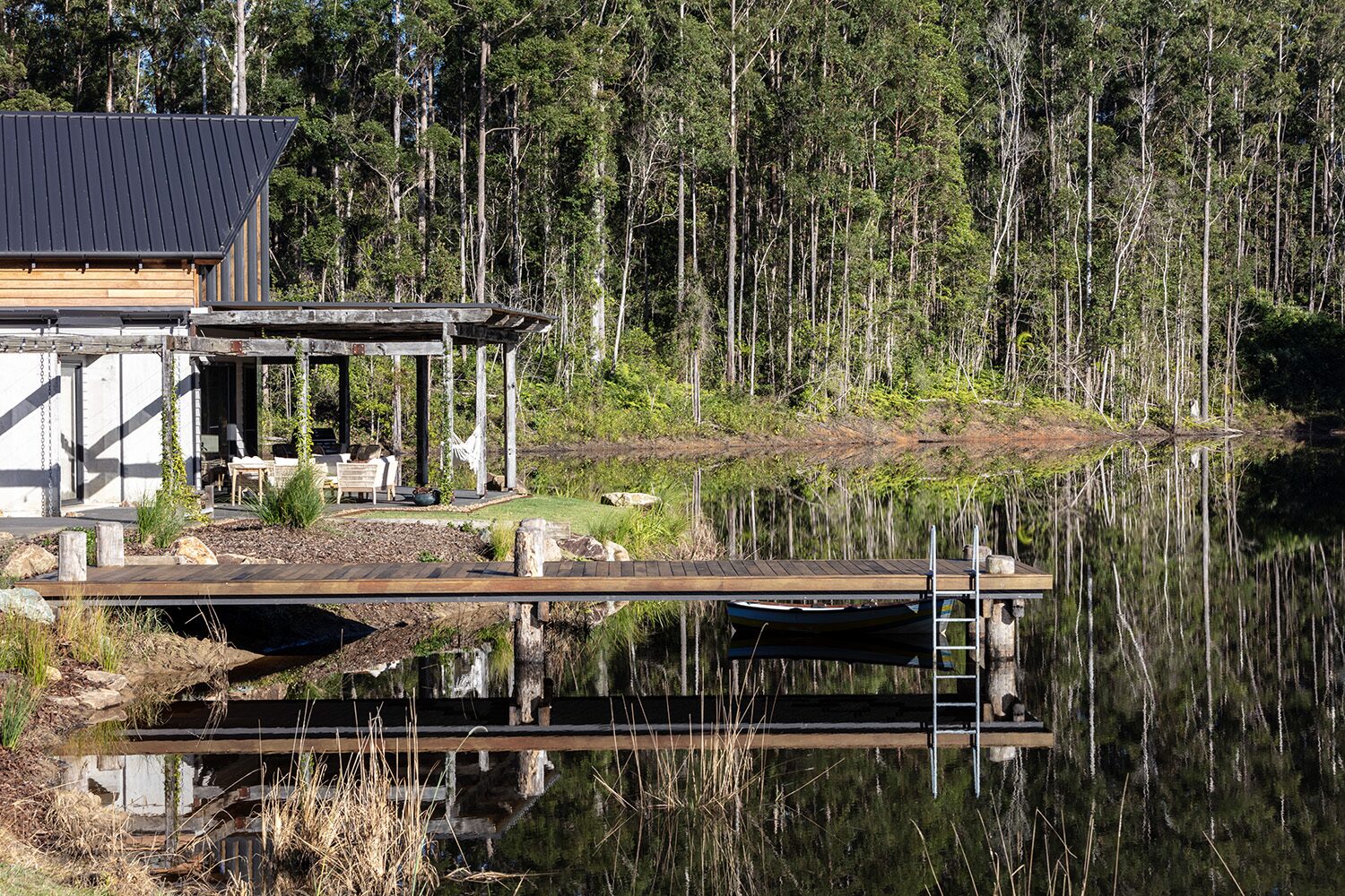 Arrowwood Acres — jetty and rowboat