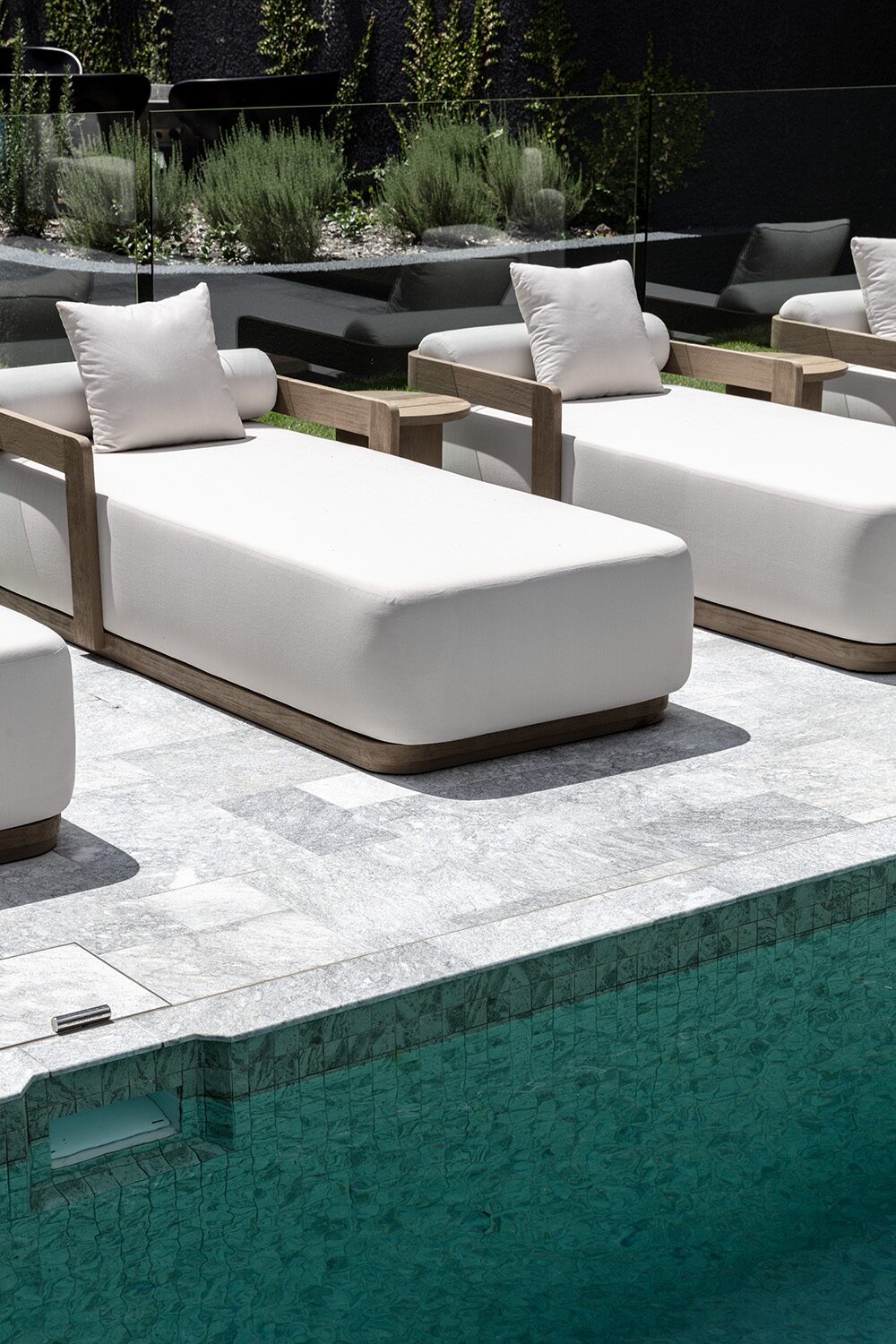 Belvedere — pool terrace, sun loungers