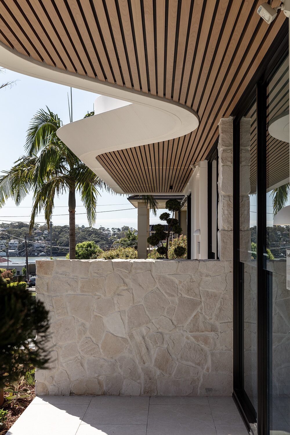 Binaville — balcony detail, river view