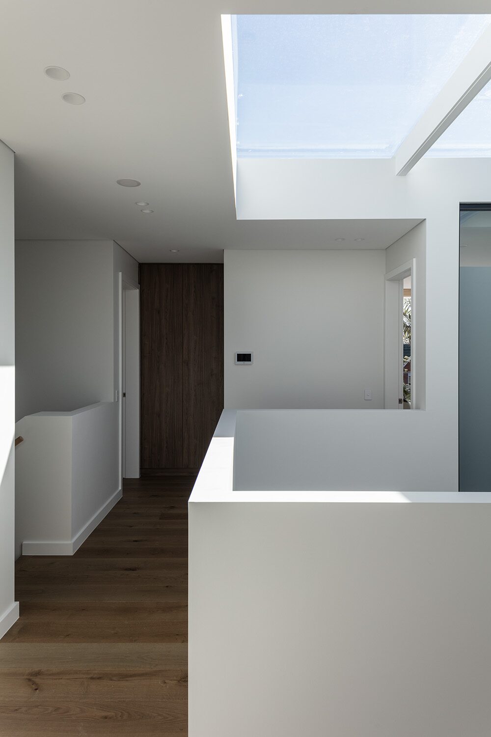 Binaville — upstairs hallway, skylight