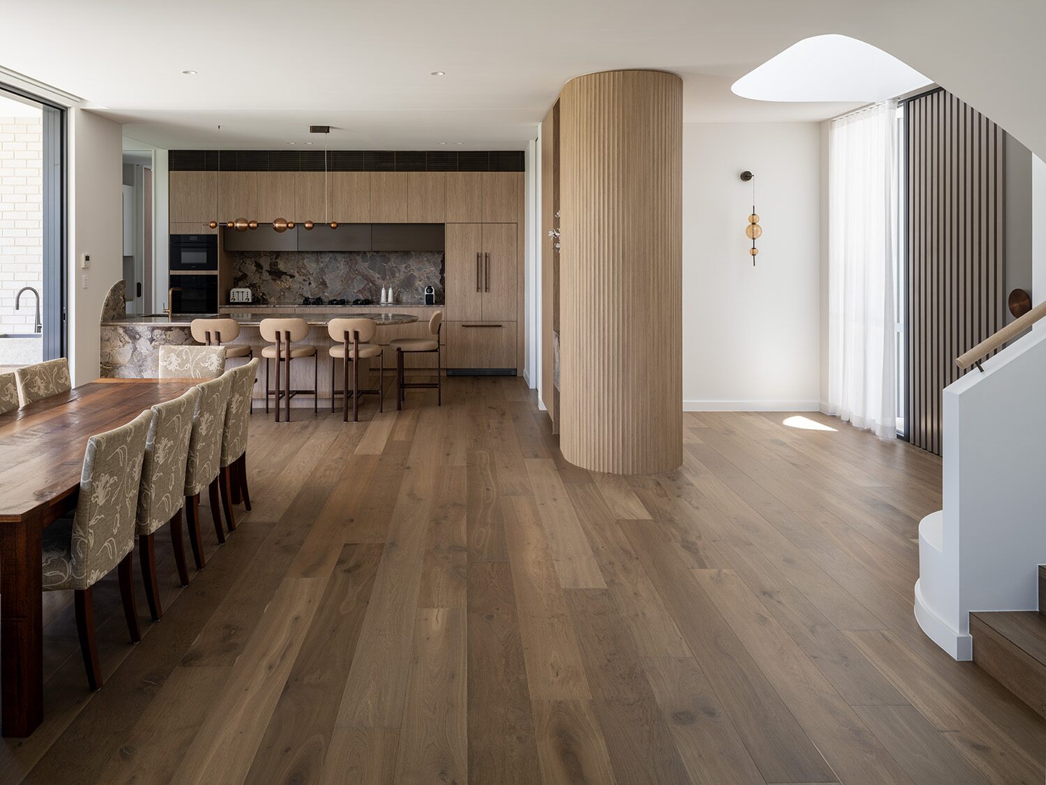 Miranda — open-plan living and kitchen