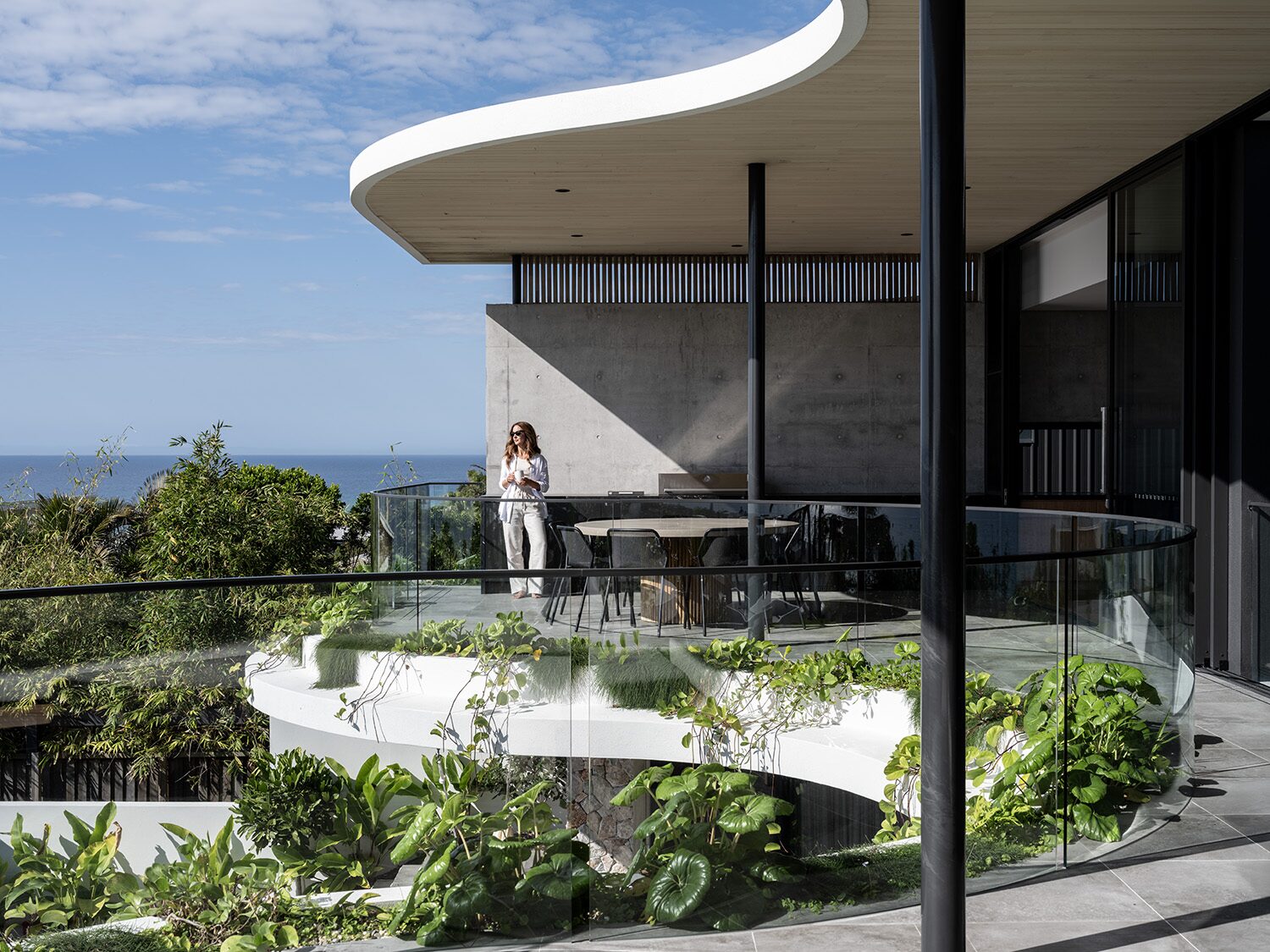 Netherby Rise — terrace with ocean view