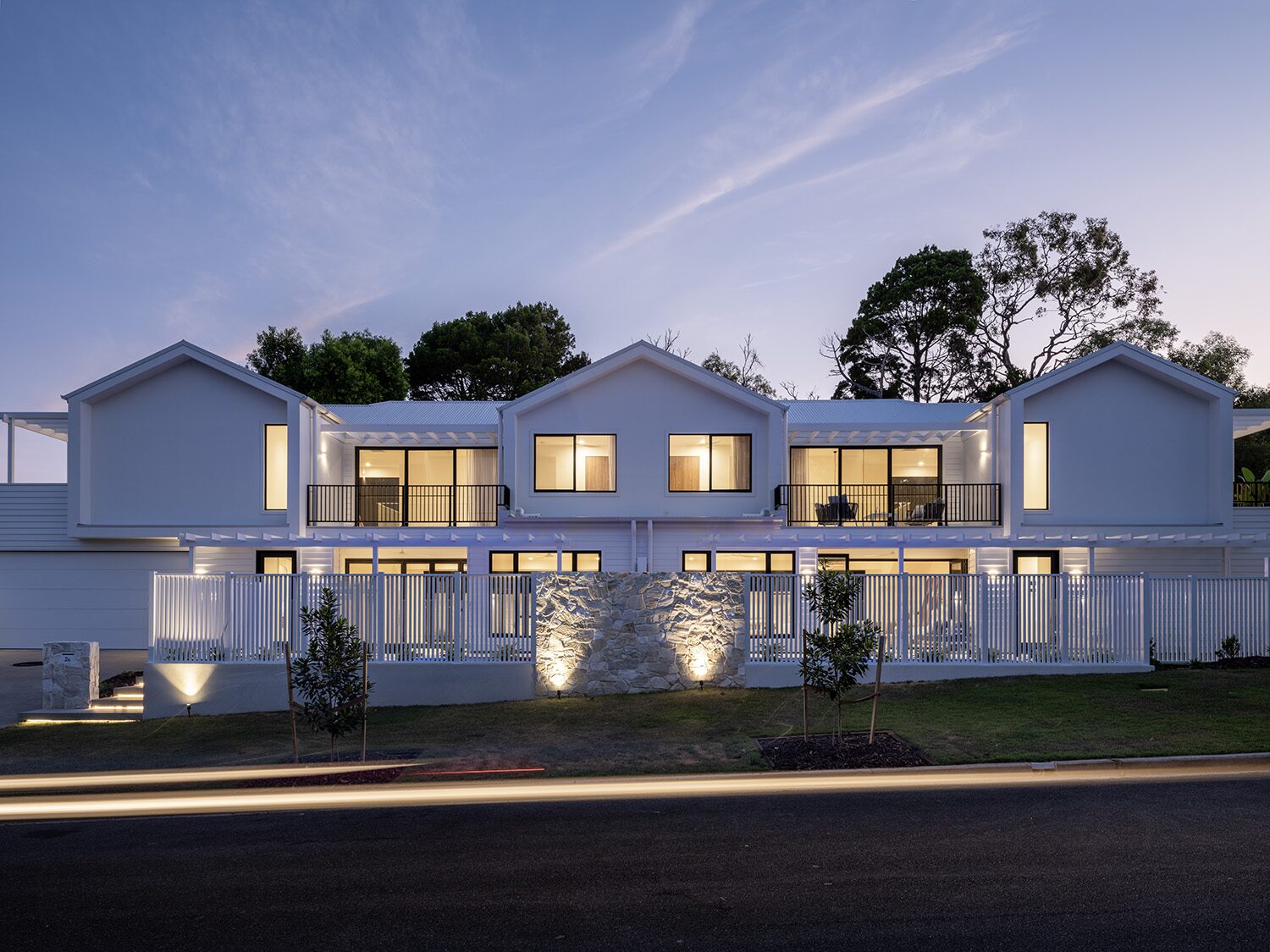 Noosaville — front facade at dusk