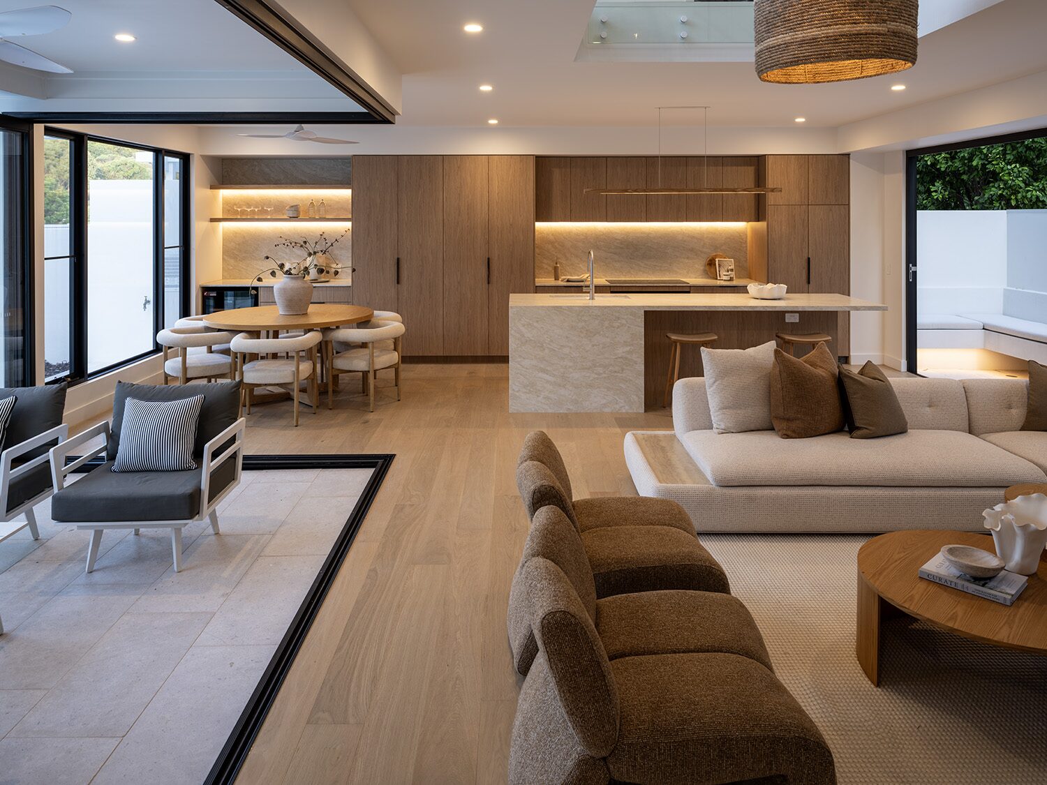 Noosaville — living, kitchen and dining
