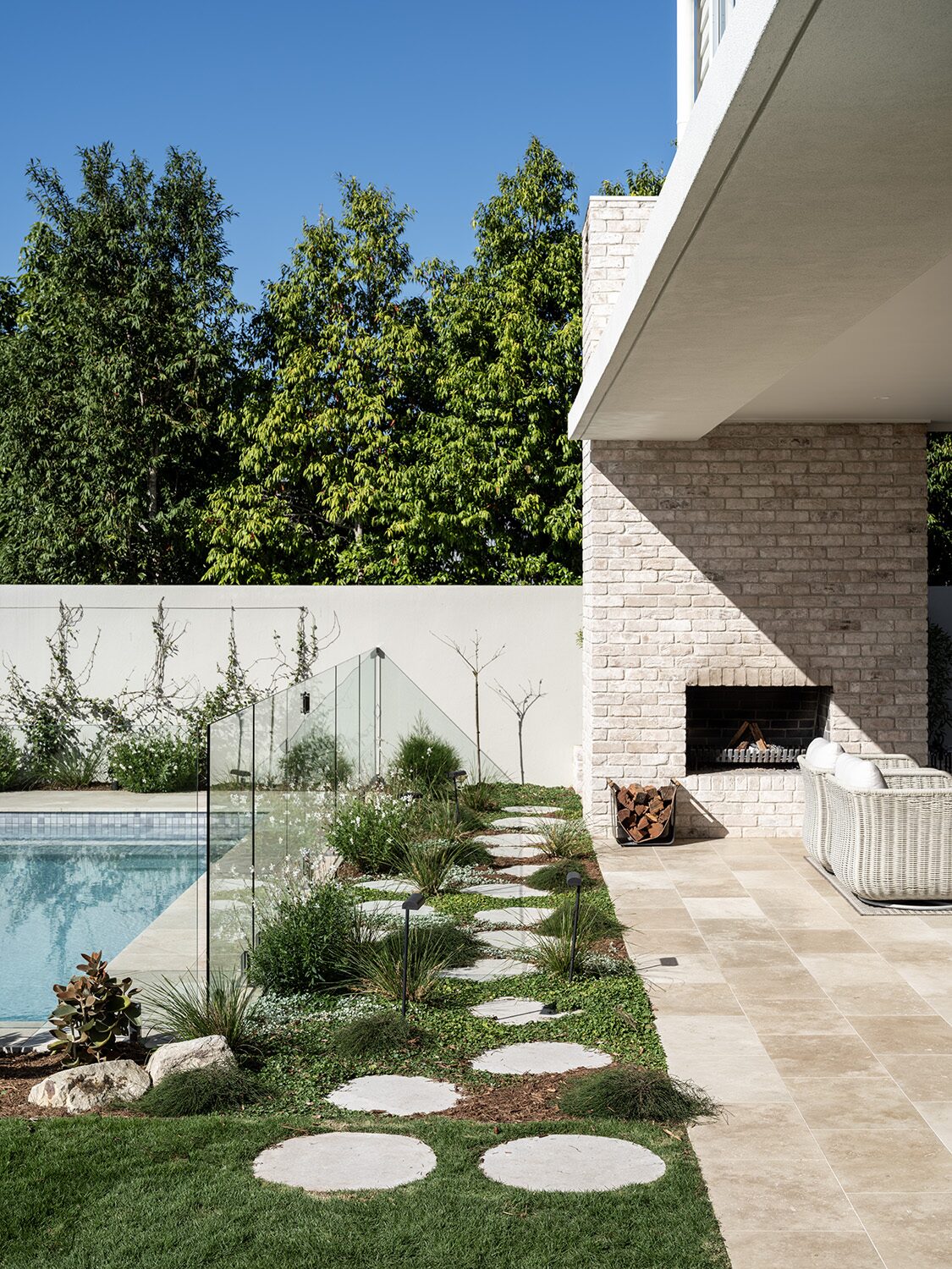 Pelham — pool and garden path