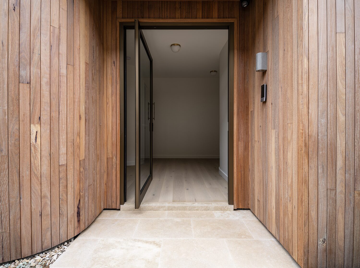 Pelham — timber-lined entry door