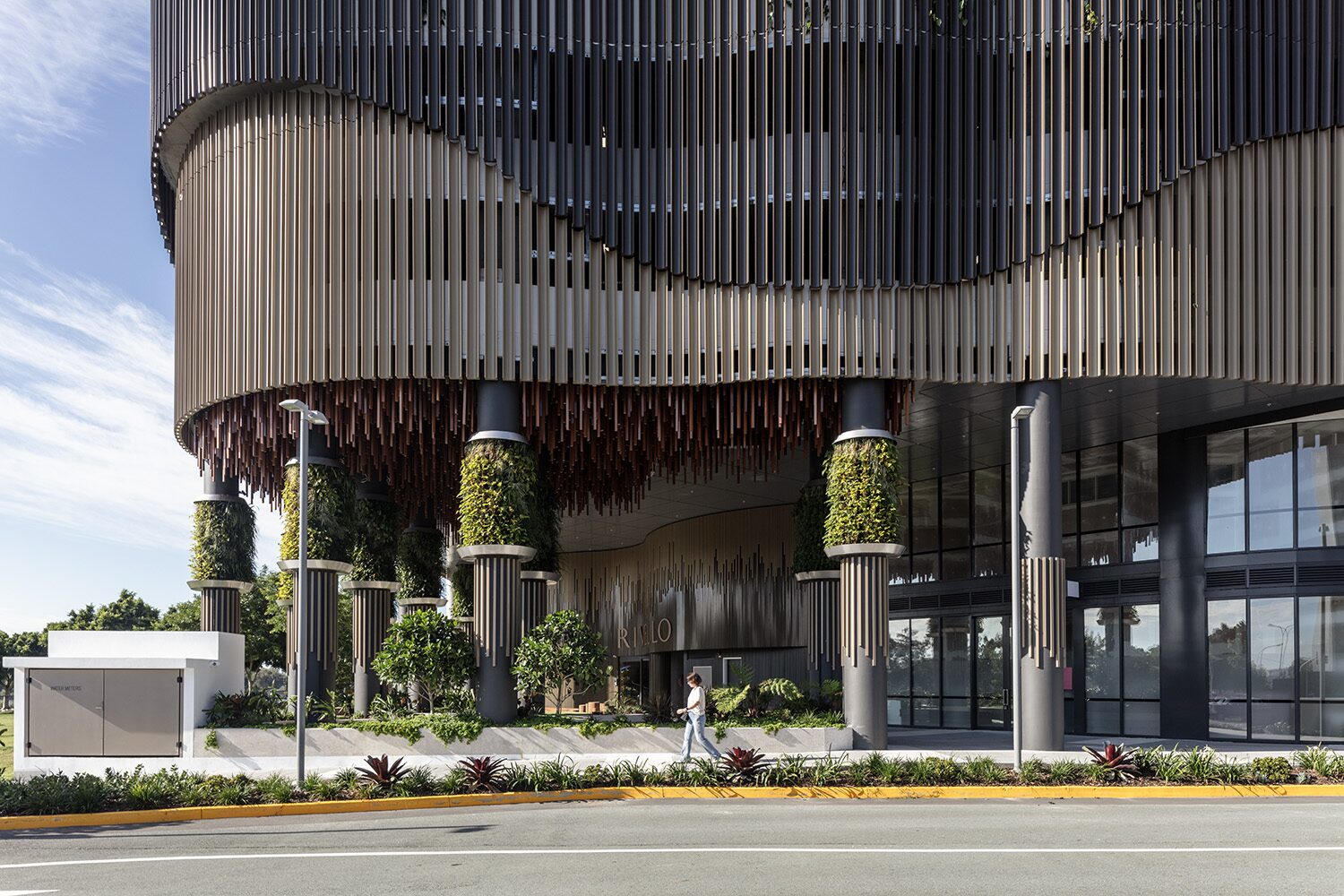 Rivello Residences — entrance canopy, street view