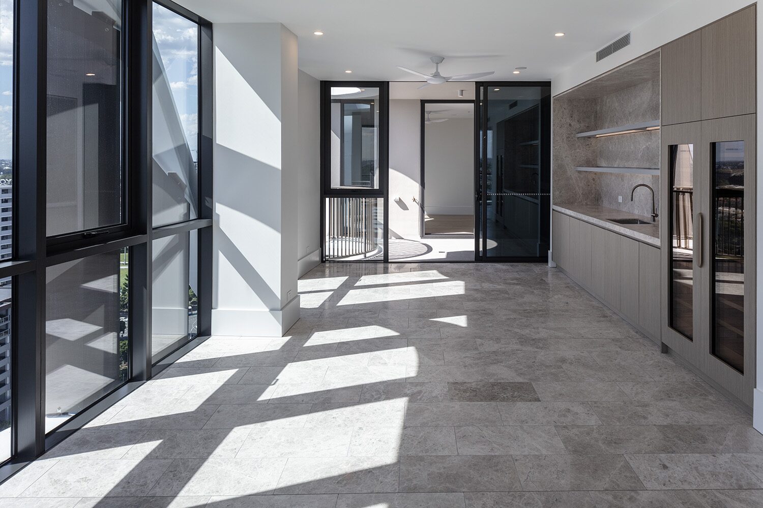 Rivello Residences — resident terrace, kitchenette and wine fridge